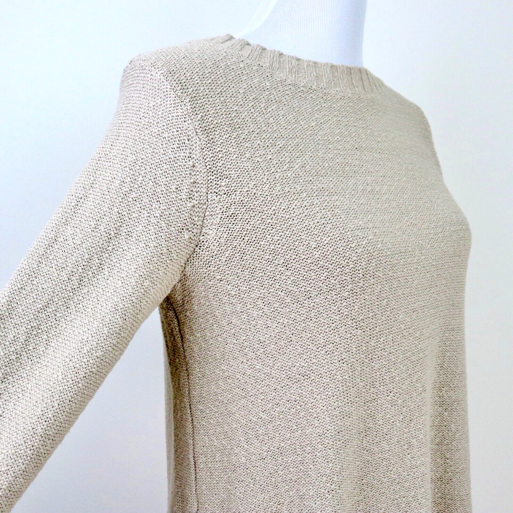 J Jill Size Petite XS Nubby Knit Sweater Pullover Cotton Beige - Picture 6 of 9